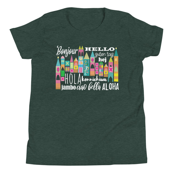 Small World Hello Kids T-Shirt Disney Small World Many Languages Kids T-Shirt