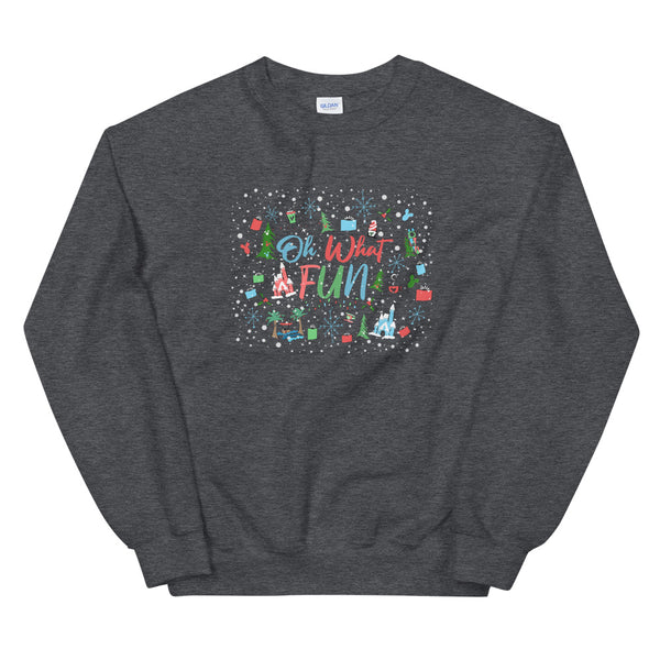 Disney Christmas Sweatshirt Oh What Fun at Disney for the Holidays Disney Unisex Sweatshirt