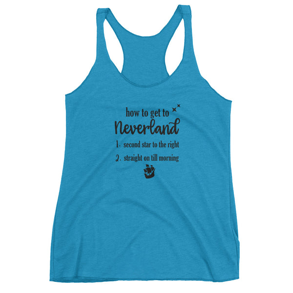 How to Get to Neverland, Disney Peter Pan Women's Racerback Tank Top