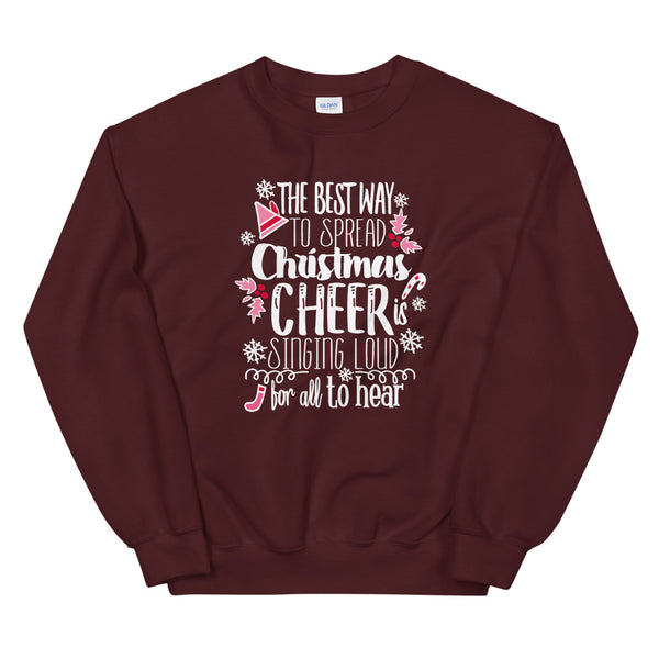 Elf Christmas Sweatshirt-Jovie Christmas Cheer- READY TO SHIP-Maroon- Medium