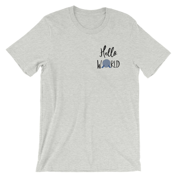 Epcot World Showcase Hello World Spaceship Earth Front and Back design Short-Sleeve Unisex T-Shirt