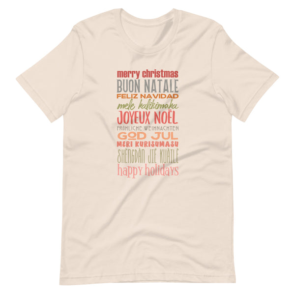 Christmas Greetings T-Shirt World Showcase Disney Shirt Many Languages EPCOT Word T-Shirt