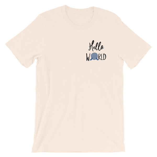 Epcot World Showcase Hello World Spaceship Earth Front and Back design Short-Sleeve Unisex T-Shirt