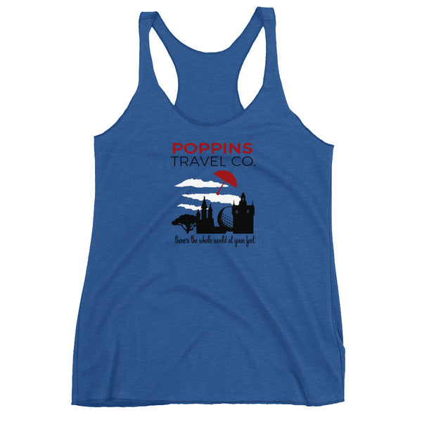 Mary Poppins Travel Co., Red Umbrella Women's Racerback Tank