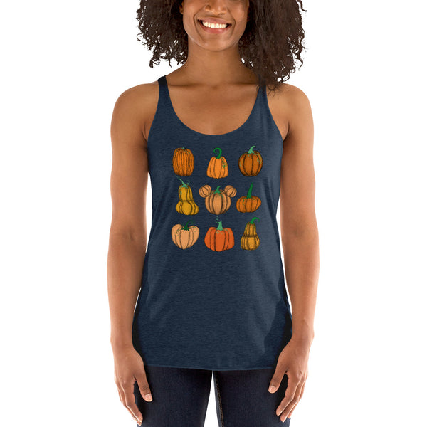 Mickey Pumpkin Patch Tank Top Fall Women's Racerback Tank