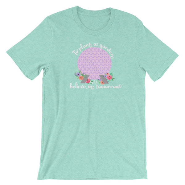 Epcot Flower and Garden Spaceship Earth Floral Disney Short-Sleeve Unisex T-Shirt