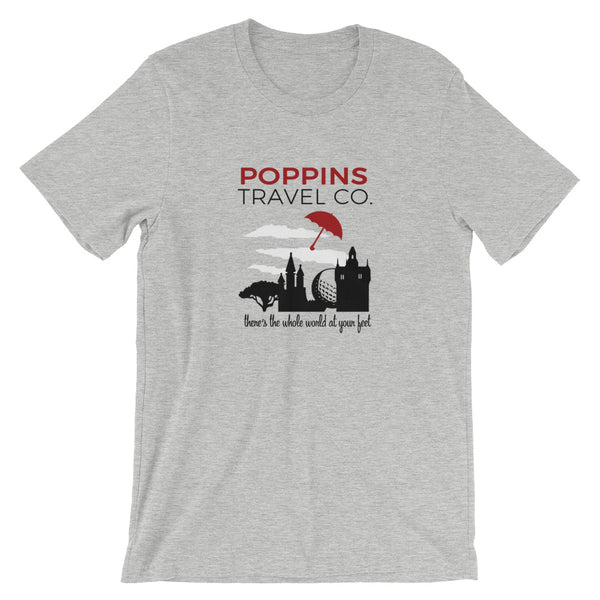 Mary Poppins Travel Co., Red Umbrella Unisex T-Shirt