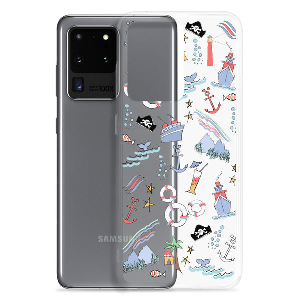 Disney Cruise Line Samsung Phone Case Sail Away with Me Disney Cruise Sketch Samsung Phone Case