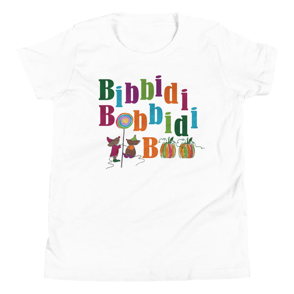 Disney Halloween Cinderella Kids T-Shirt Bibbidi Bobbidi Boo Jaq and Gus