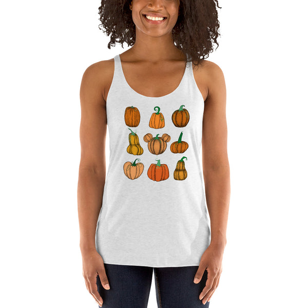 Mickey Pumpkin Patch Tank Top Fall Women's Racerback Tank