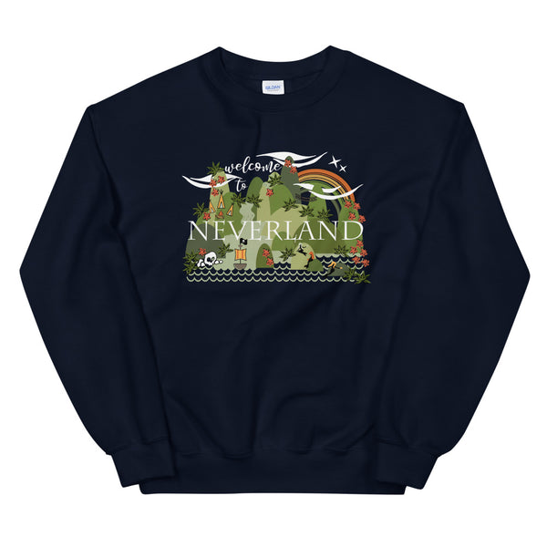 Neverland Vintage Sweatshirt Disney Mermaids Disney Peter Pan Disney Unisex Crew Vintage Sweatshirt