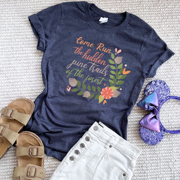 Pocahontas Disney Shirt Come Run the Hidden Pine Trails runDisney Pocahontas T-shirt