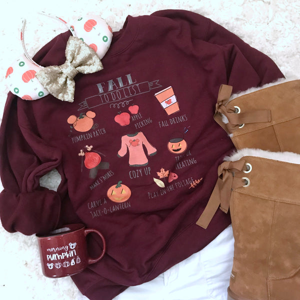 Fall To Do List Mickey Pumpkin Disney Halloween Unisex Sweatshirt