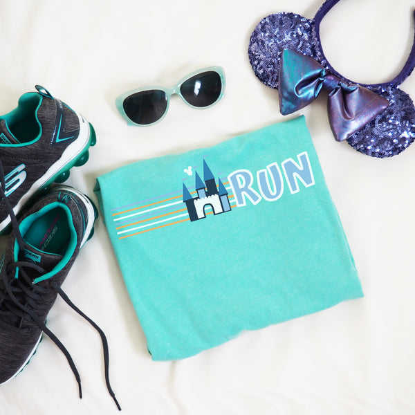 Disney Castle Run T-Shirt with Mickey Balloon Disney running shirt