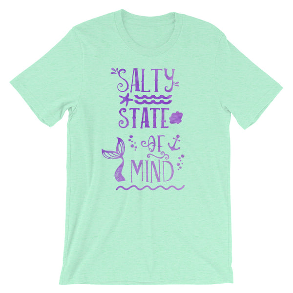 Mermaid Salty State of Mind Ocean Conservation Beach Short-Sleeve Unisex T-Shirt