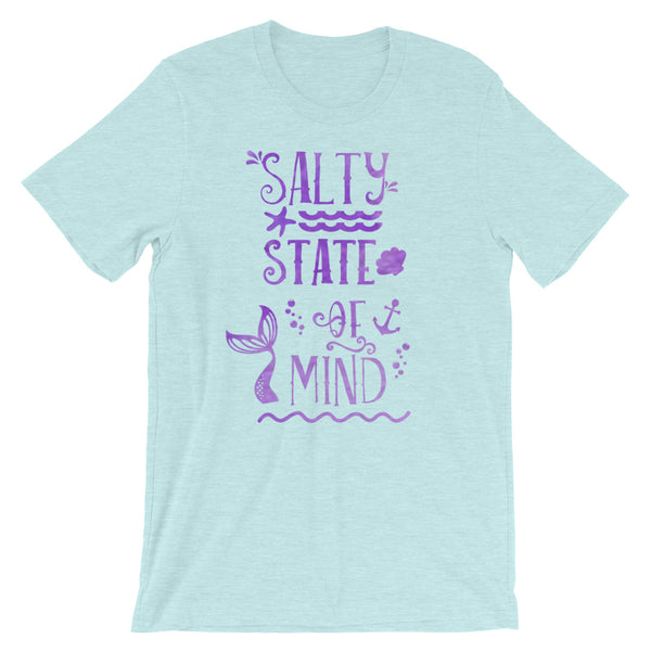 Mermaid Salty State of Mind Ocean Conservation Beach Short-Sleeve Unisex T-Shirt