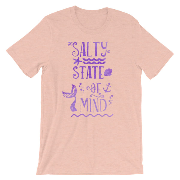 Mermaid Salty State of Mind Ocean Conservation Beach Short-Sleeve Unisex T-Shirt