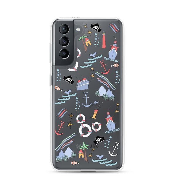 Disney Cruise Line Samsung Phone Case Sail Away with Me Disney Cruise Sketch Samsung Phone Case