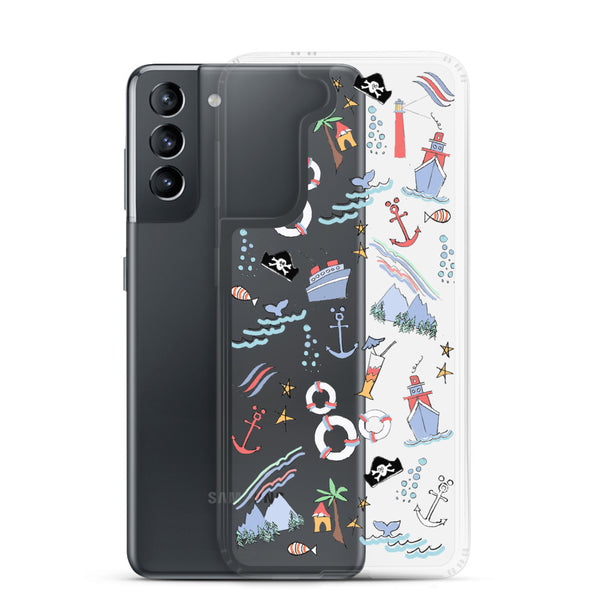 Disney Cruise Line Samsung Phone Case Sail Away with Me Disney Cruise Sketch Samsung Phone Case