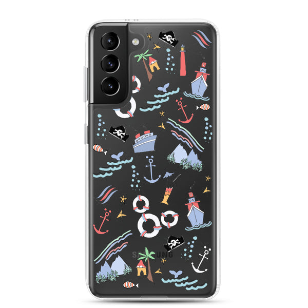 Disney Cruise Line Samsung Phone Case Sail Away with Me Disney Cruise Sketch Samsung Phone Case