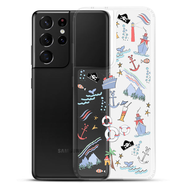 Disney Cruise Line Samsung Phone Case Sail Away with Me Disney Cruise Sketch Samsung Phone Case