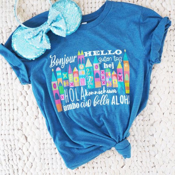 Small World Hello T-Shirt Disney Small World Many Languages Shirt