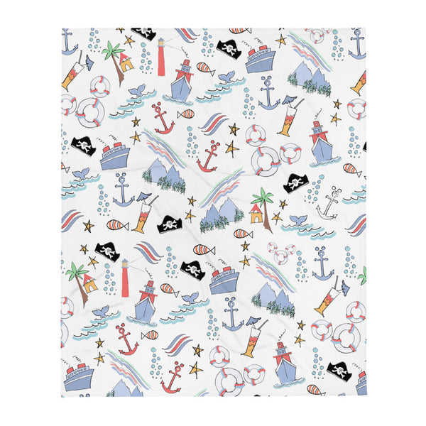Disney Cruise Line Sketch Throw Blanket