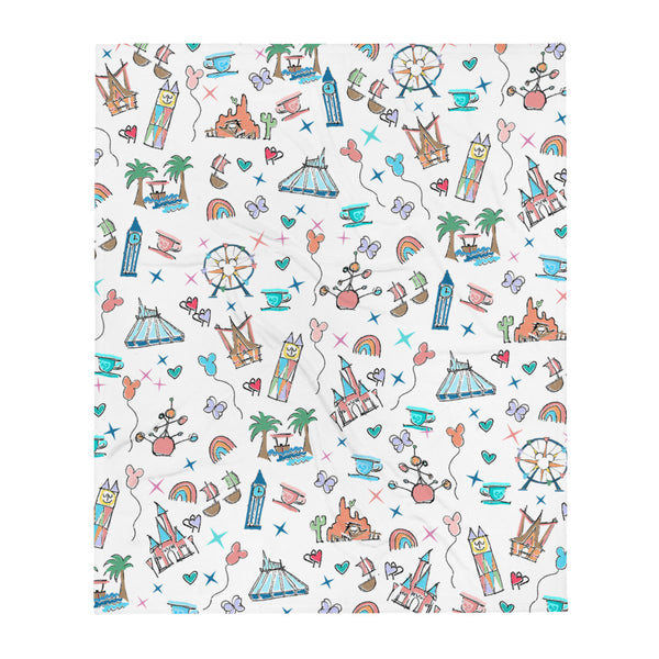 Disneyland Parks Icons Throw Blanket Disney Fleece Throw Blanket