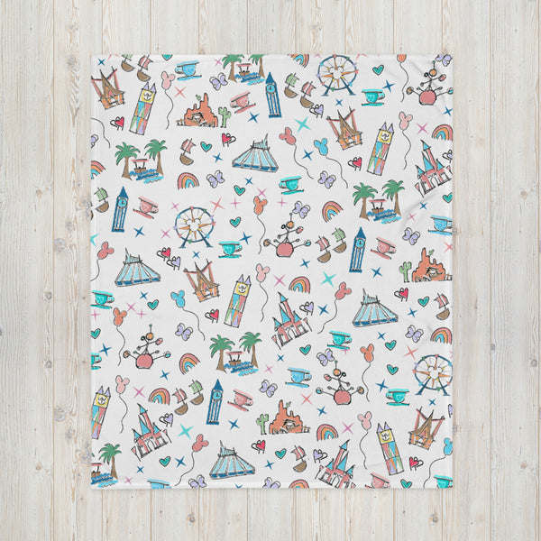 Disneyland Parks Icons Throw Blanket Disney Fleece Throw Blanket