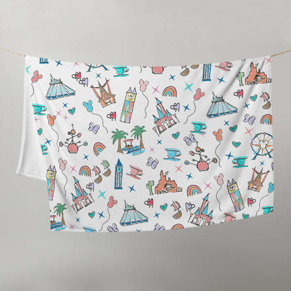 Disneyland Parks Icons Throw Blanket Disney Fleece Throw Blanket