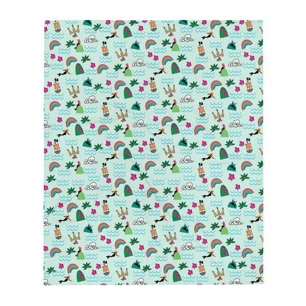 Neverland Peter Pan Throw Blanket Disney Mermaids Fleece Blanket