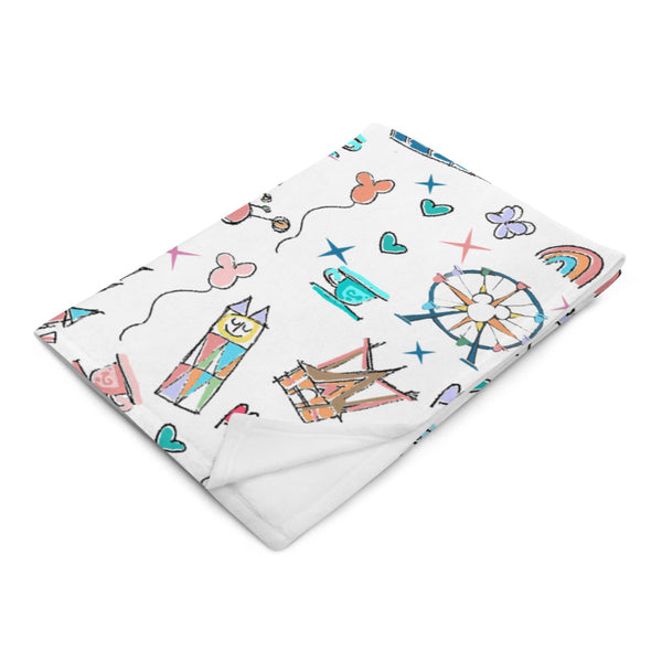 Disneyland Parks Icons Throw Blanket Disney Fleece Throw Blanket