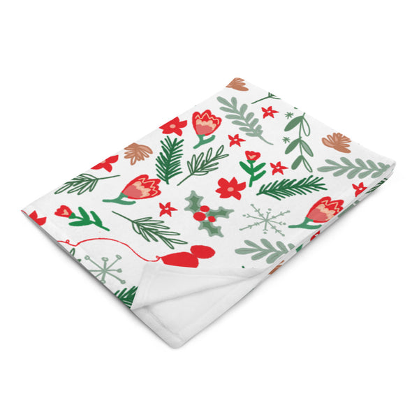 Cinderella's Castle Christmas Fleece Throw Blanket Christmas Garden Disney Holiday Fleece Throw Blanket