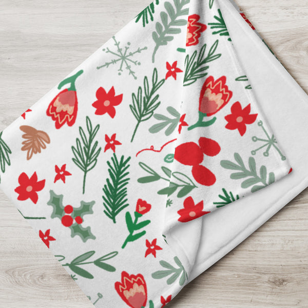 Cinderella's Castle Christmas Fleece Throw Blanket Christmas Garden Disney Holiday Fleece Throw Blanket