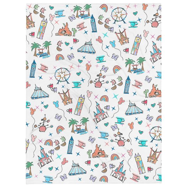 Disneyland Parks Icons Throw Blanket Disney Fleece Throw Blanket