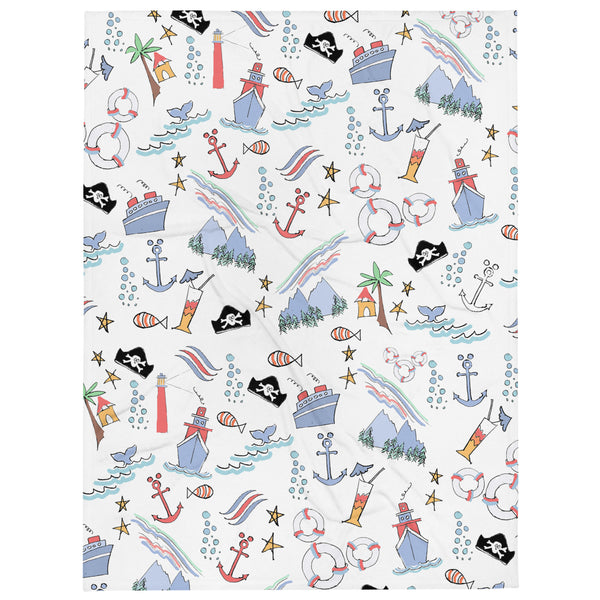 Disney Cruise Line Sketch Throw Blanket
