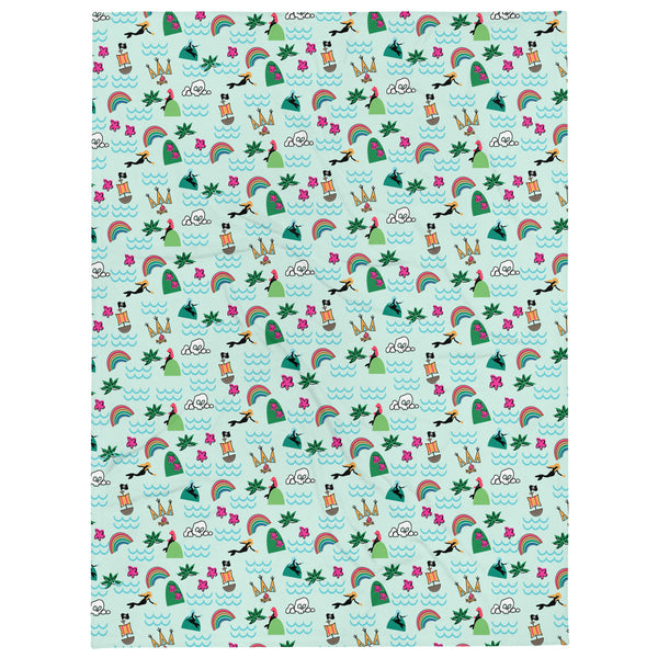 Neverland Peter Pan Throw Blanket Disney Mermaids Fleece Blanket
