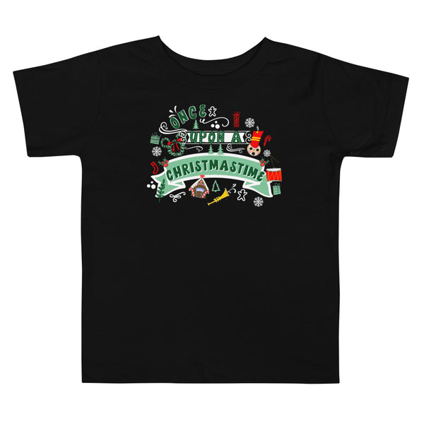 Disney Christmas Toddler Once Upon a Christmastime Holiday Toddler Short Sleeve Tee