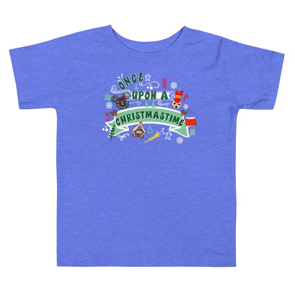 Disney Christmas Toddler Once Upon a Christmastime Holiday Toddler Short Sleeve Tee