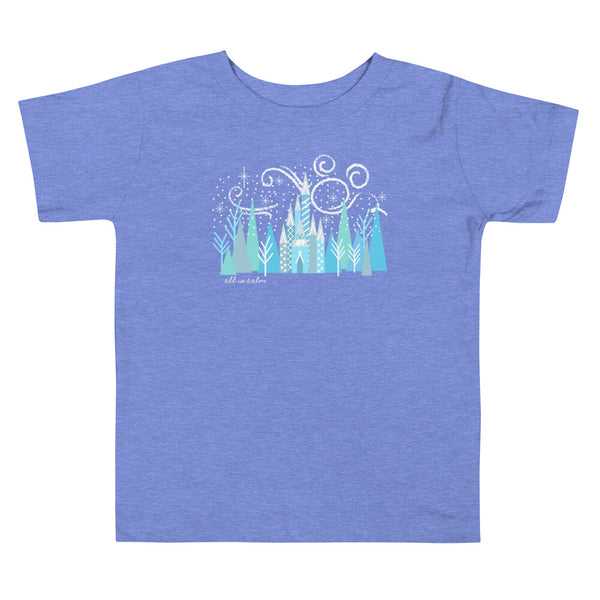 Disney Kids Christmas Castle All is Calm T-Shirt Hidden Mickey Christmas Toddler Short Sleeve Tee