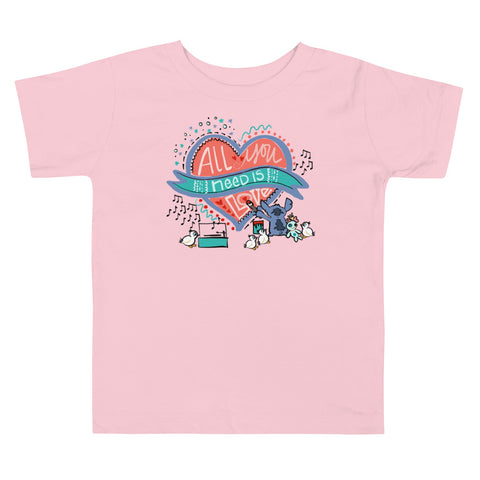 Stitch Love Toddler T-Shirt Disney All You Need is Love Lilo and Stitch Toddler T-Shirt