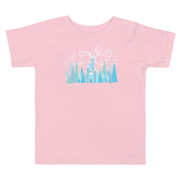 Disney Kids Christmas Castle All is Calm T-Shirt Hidden Mickey Christmas Toddler Short Sleeve Tee