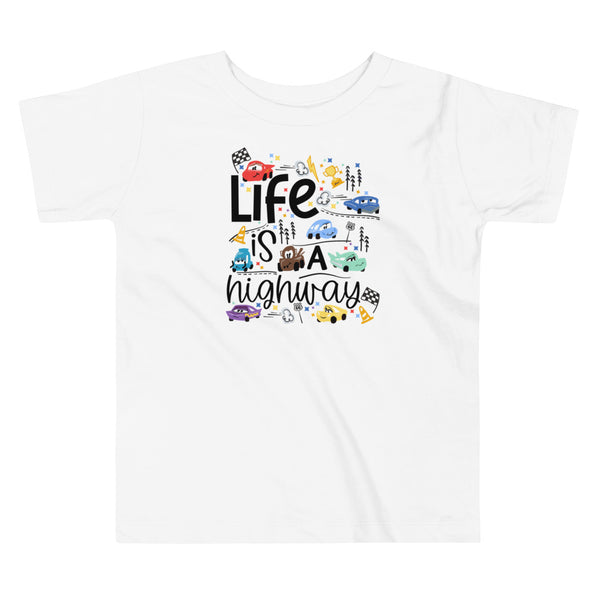 Cars Disney Toddler T-Shirt Life is a Highway Disney Shirt Cars Toddler Short Sleeve Tee