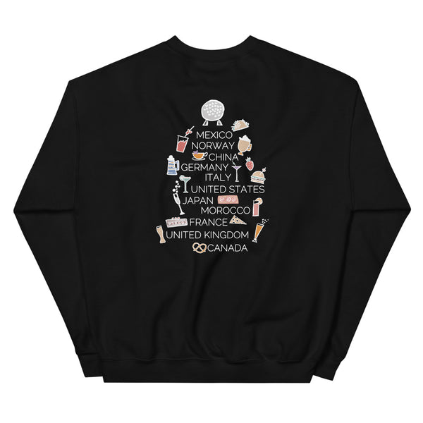 Epcot Food and Wine Sweatshirt Spaceship Earth World Showcase Unisex Crew Sweatshirt