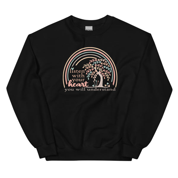 Pocahontas Grandma Willow Sweatshirt Listen with your Heart Disney Unisex Crew Sweatshirt