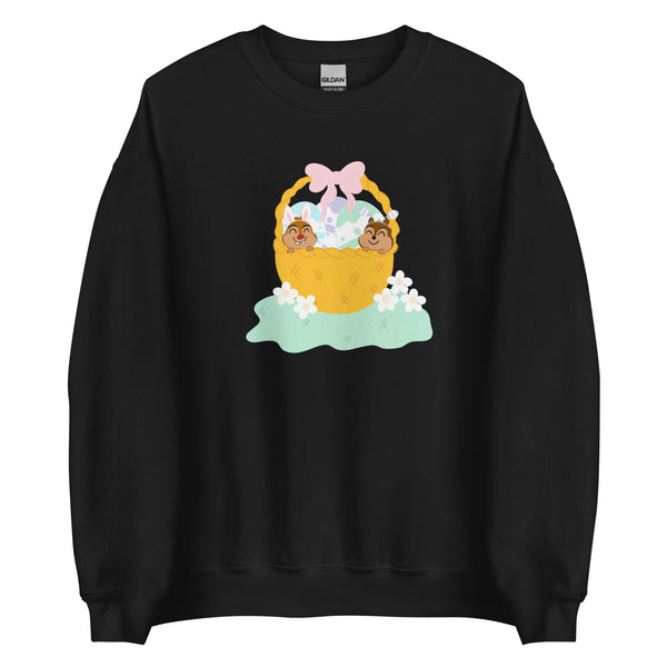 Chip and Dale Disney Easter Basket Spring Flowers Unisex Sweatshirt