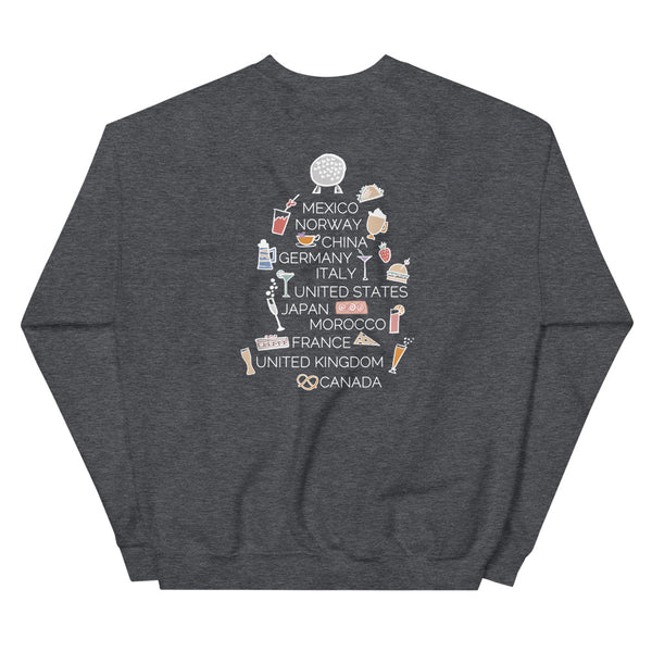 Epcot Food and Wine Sweatshirt Spaceship Earth World Showcase Unisex Crew Sweatshirt