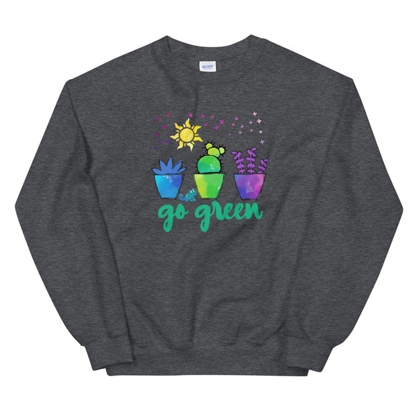 Go Green Pascal Sweatshirt Tangled Succulents and Plants Disney T-shirt Unisex Crew Sweatshirt