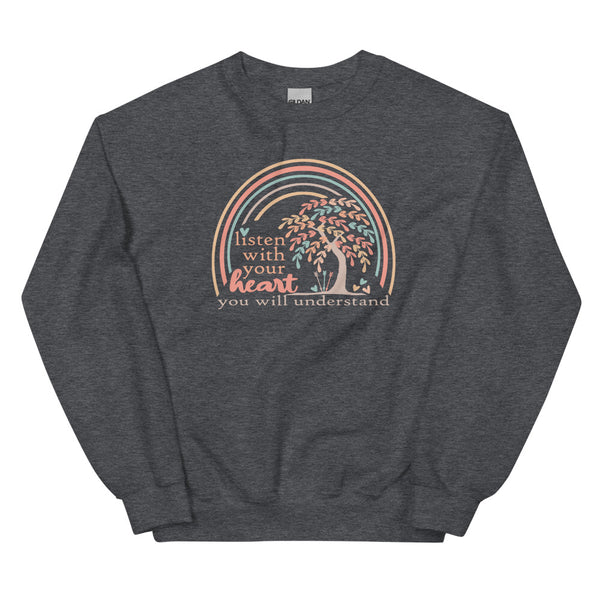 Pocahontas Grandma Willow Sweatshirt Listen with your Heart Disney Unisex Crew Sweatshirt