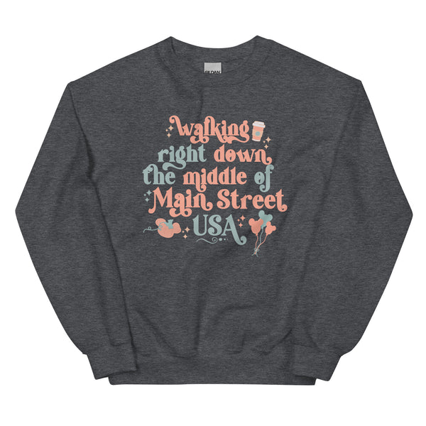 Main Street USA Fall Disney Shirt Magic Kingdom in Autumn Unisex Sweatshirt